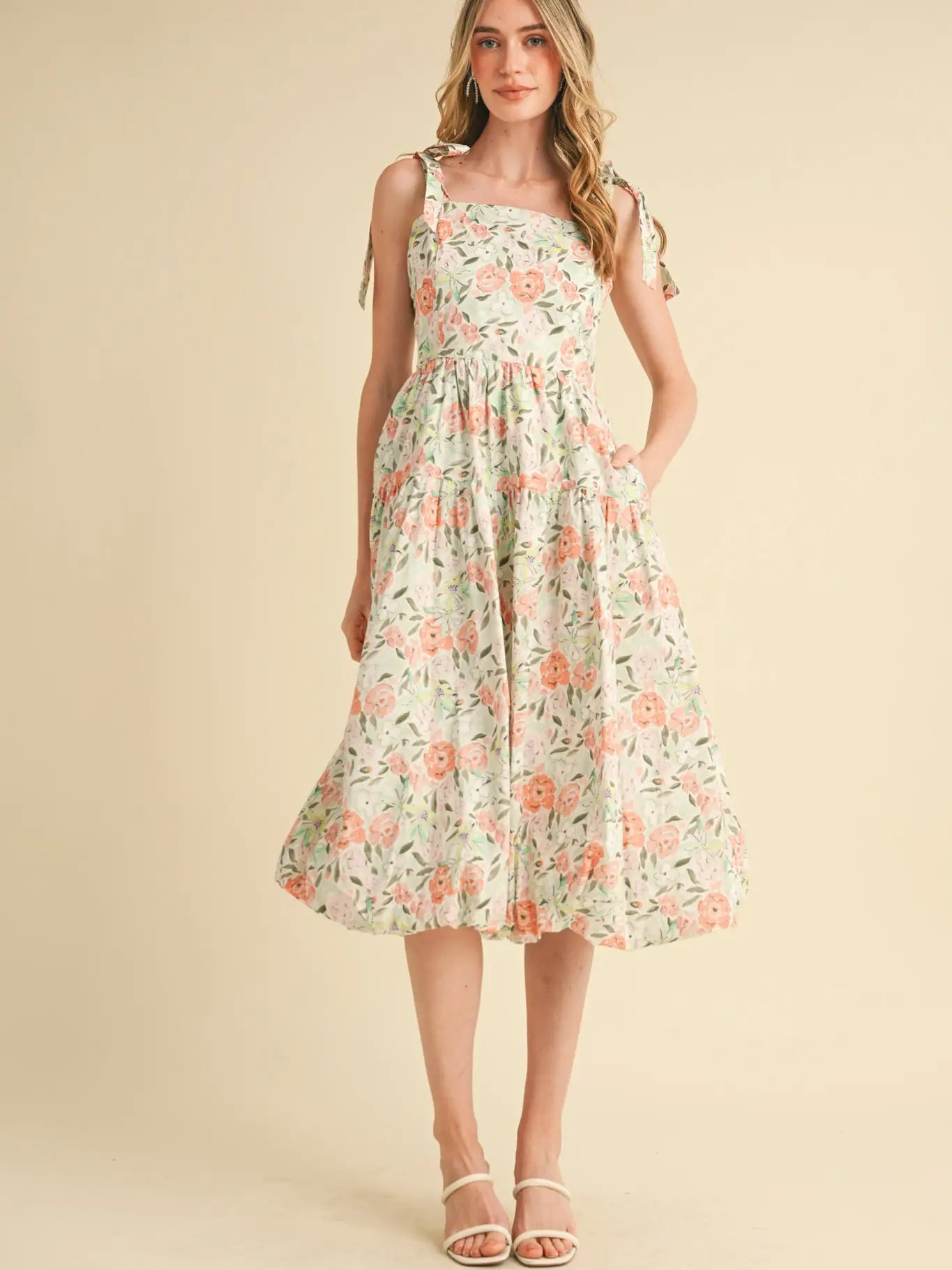 Bubble Hem Midi Dress