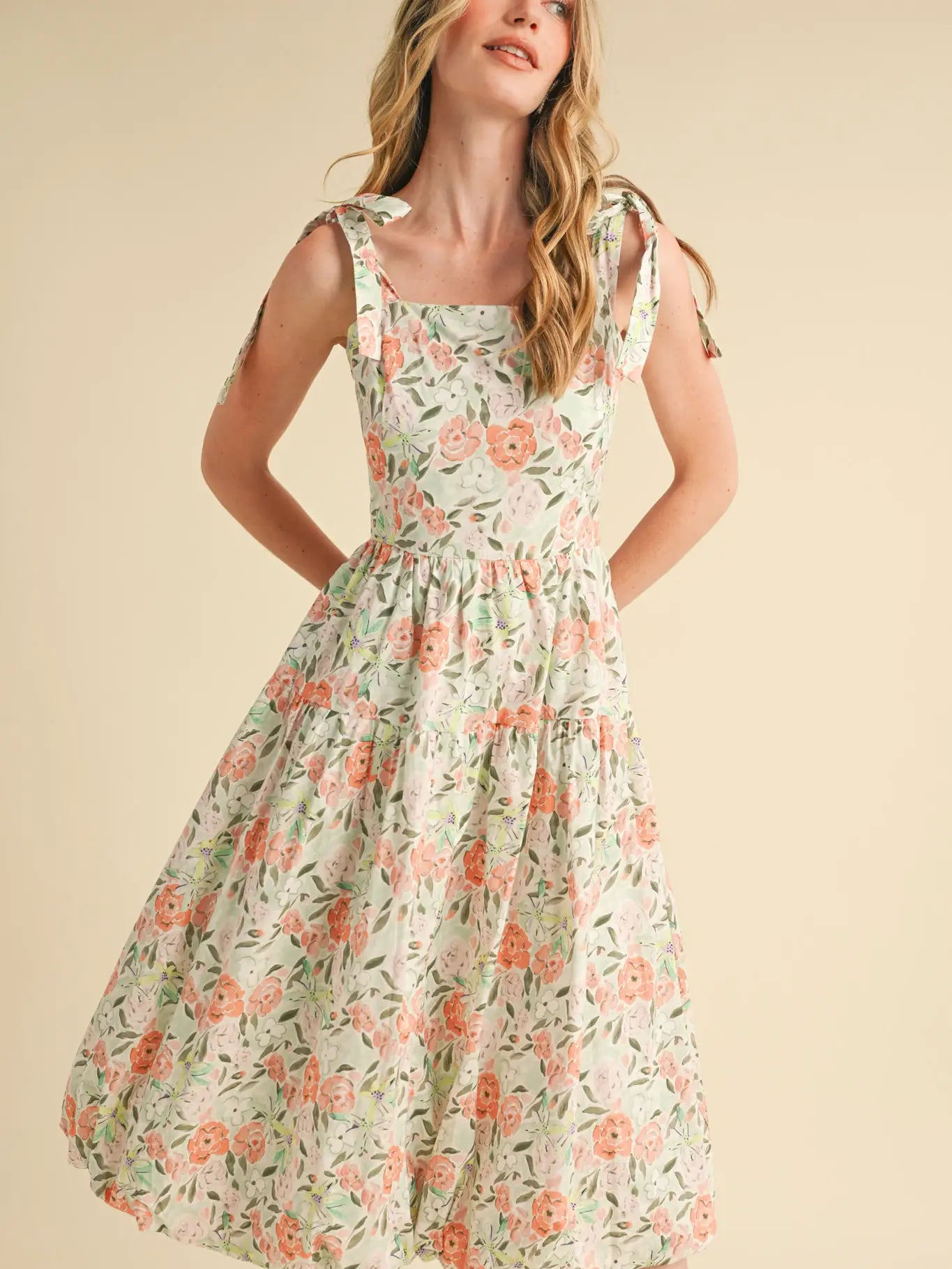 Bubble Hem Midi Dress