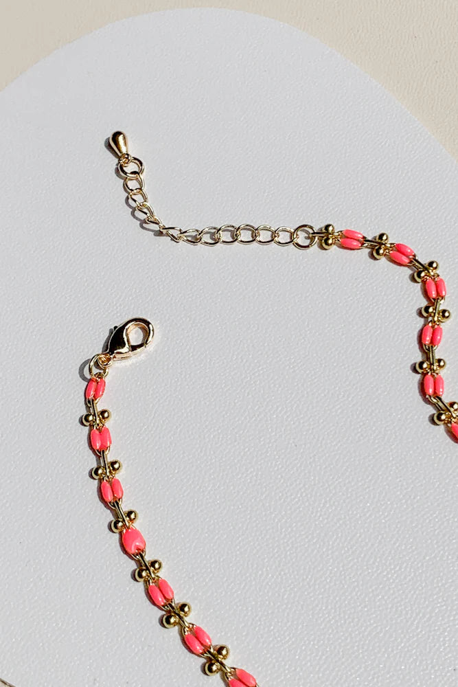 Enamel Bracelet With Adjustable Length