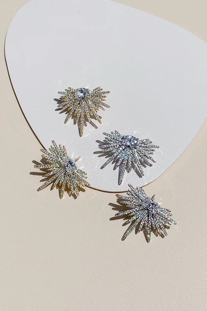 Elevate your evening with these stunning glass crystal earrings