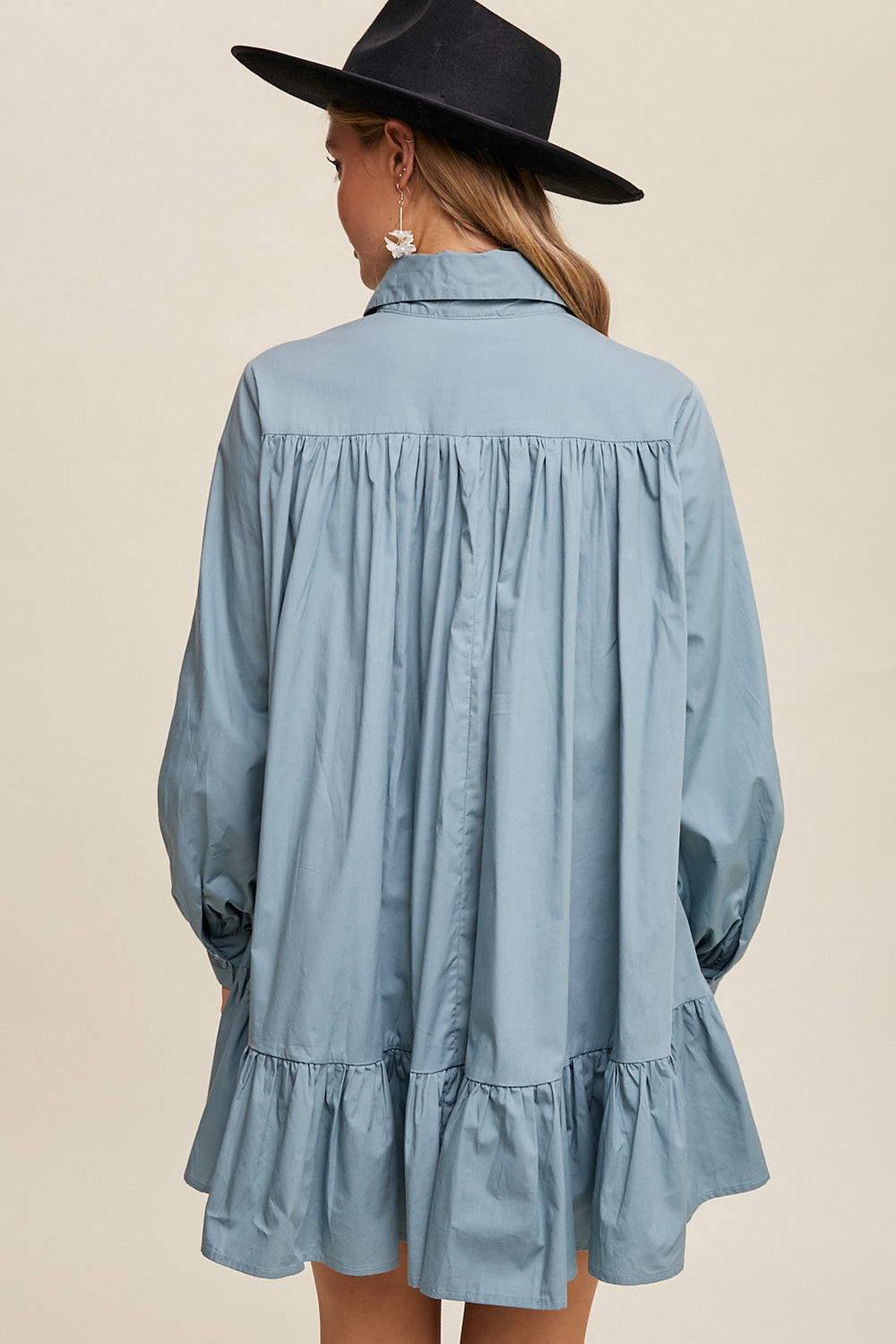 Poplin Woven Mini Flowy Dress