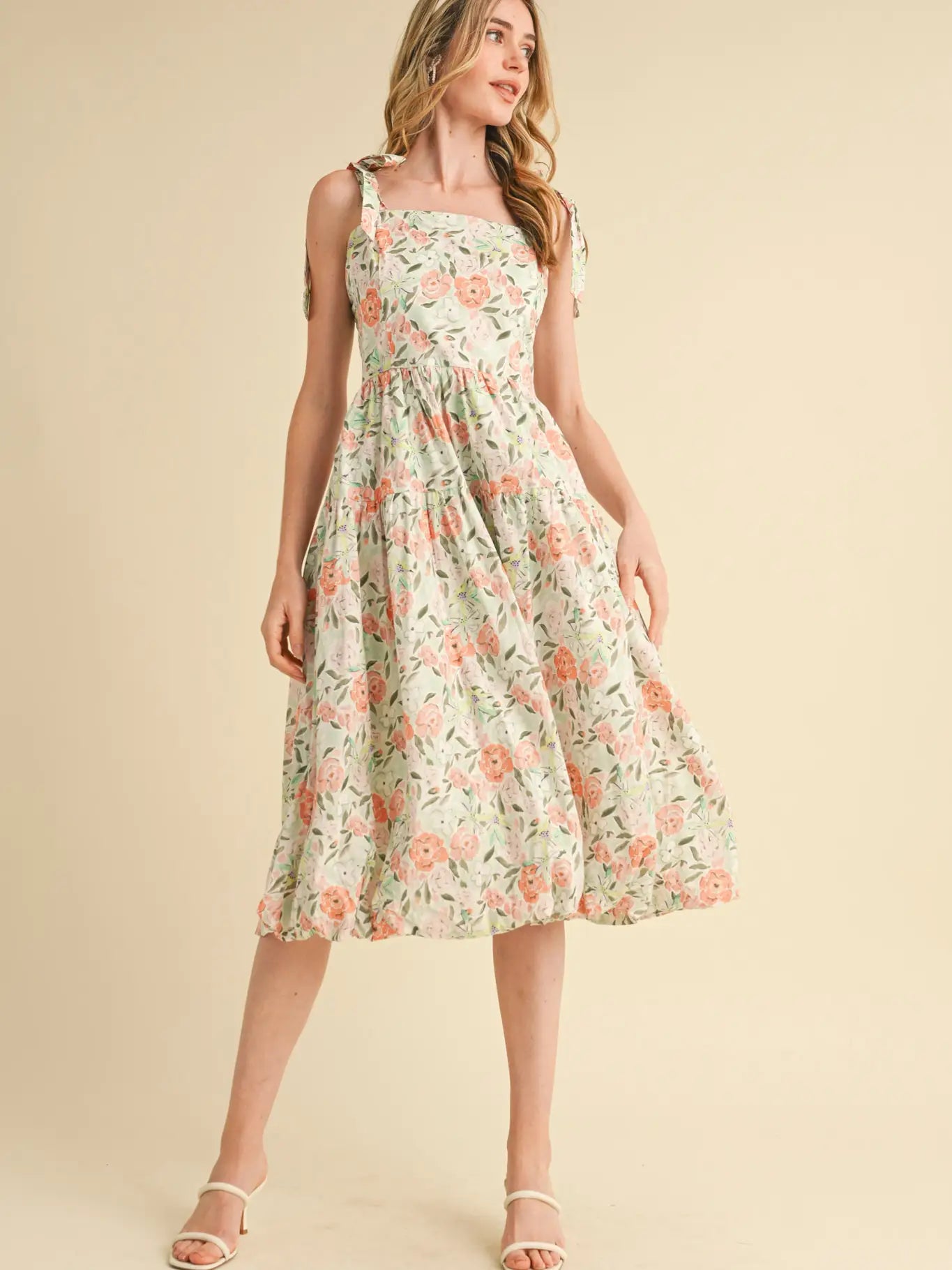 Bubble Hem Midi Dress
