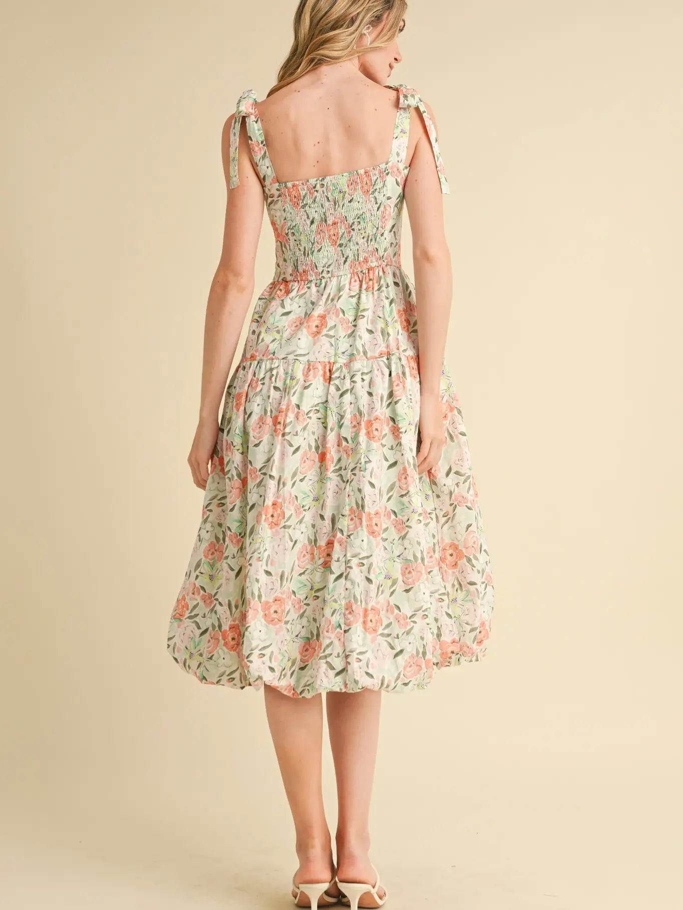 Bubble Hem Midi Dress