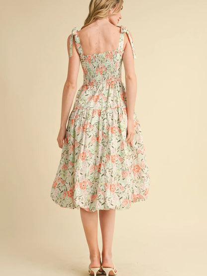 Bubble Hem Midi Dress