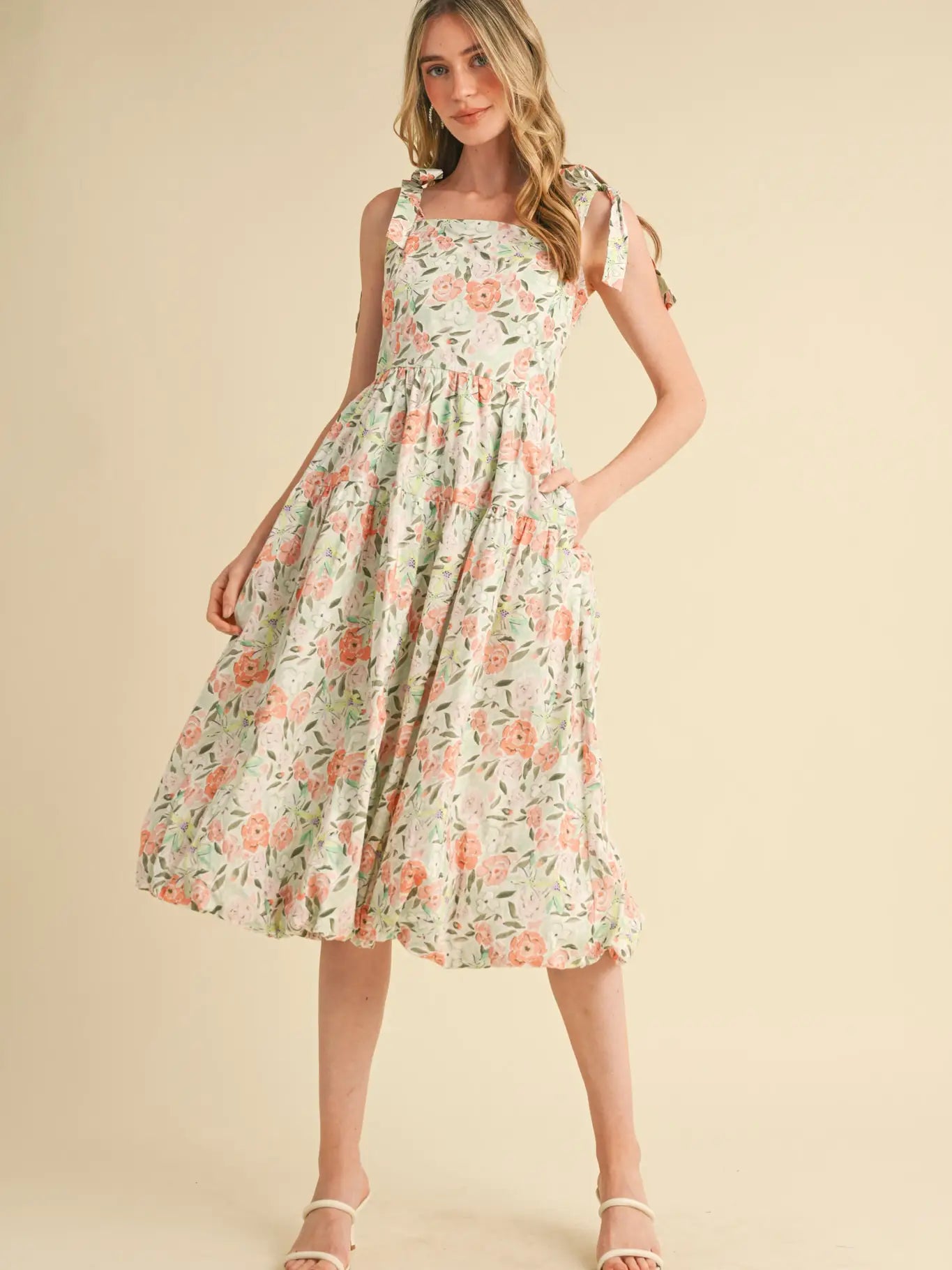 Bubble Hem Midi Dress