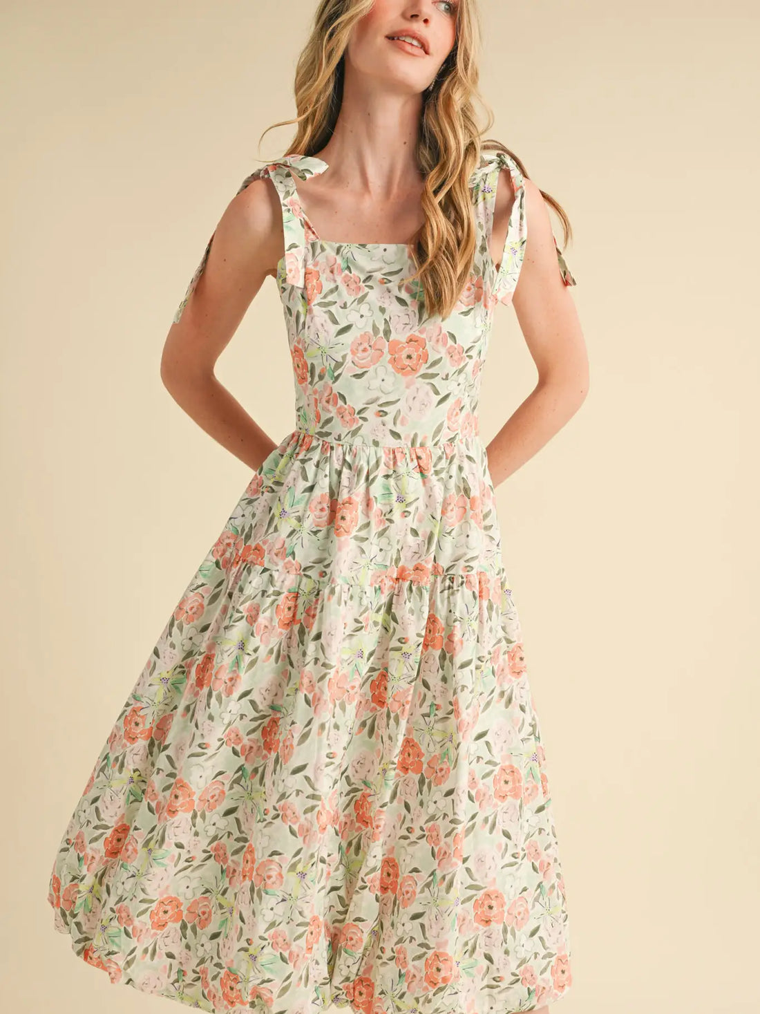 Bubble Hem Midi Dress