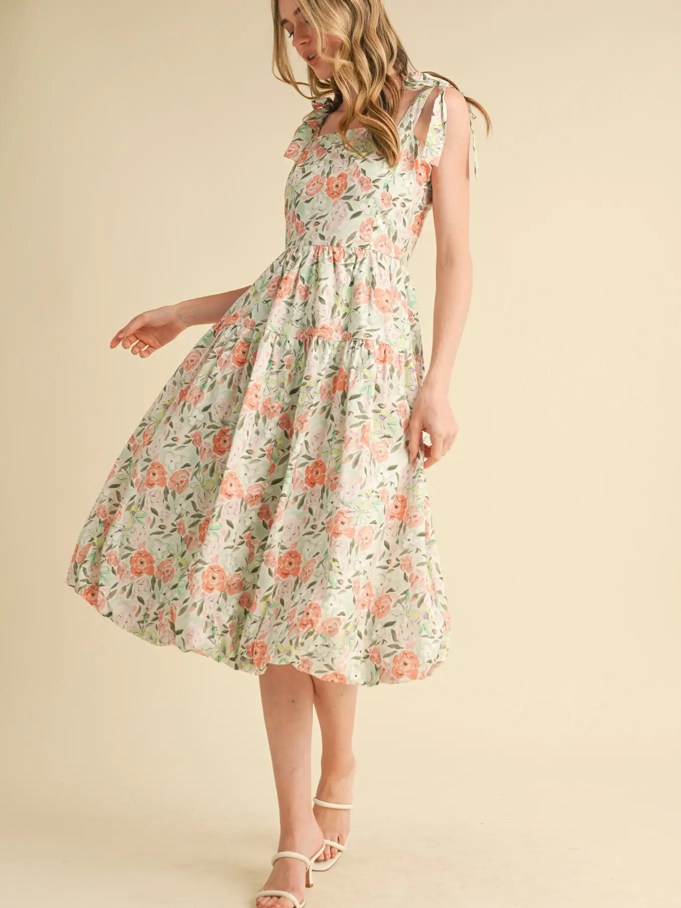 Bubble Hem Midi Dress