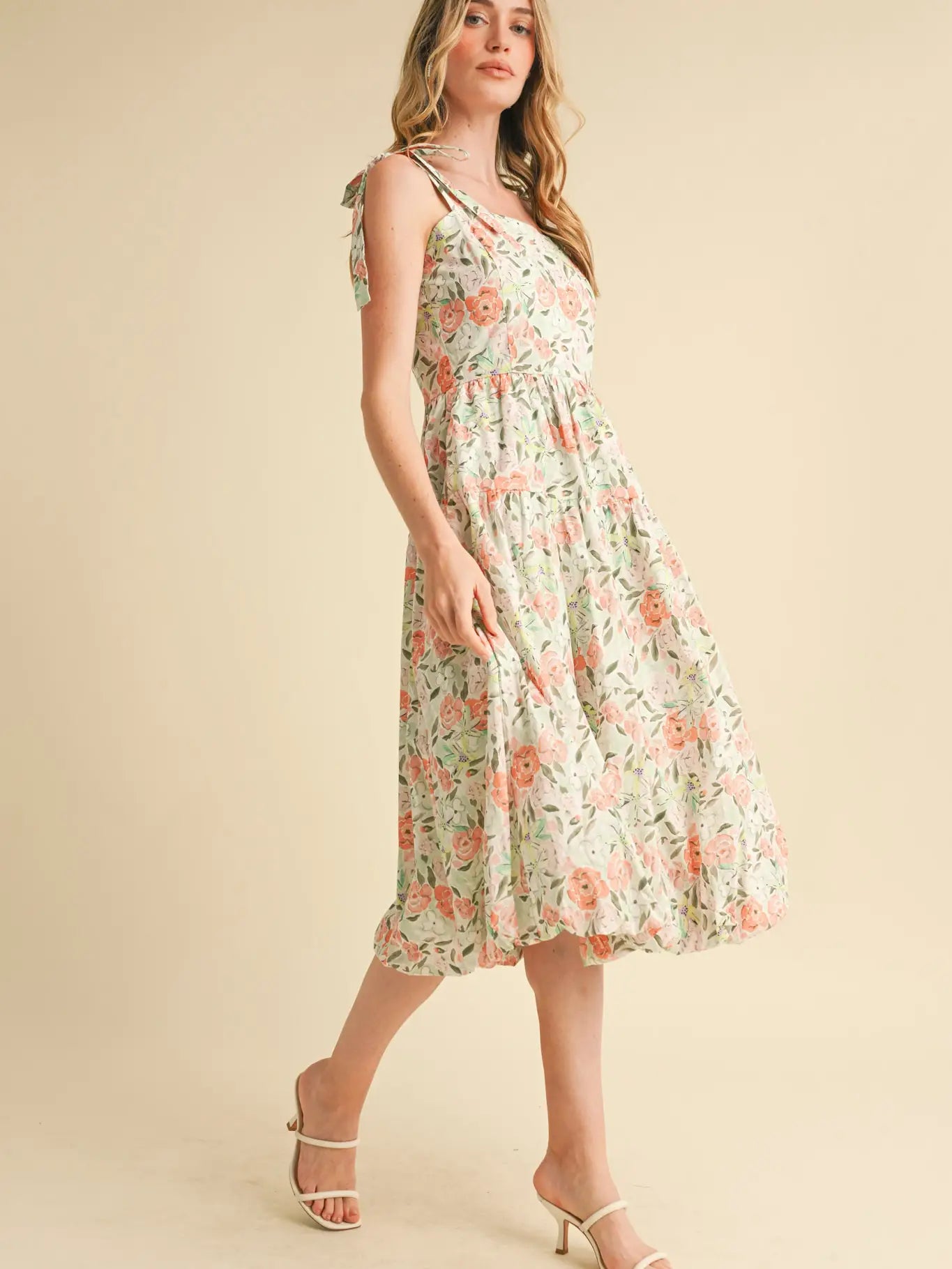 Bubble Hem Midi Dress