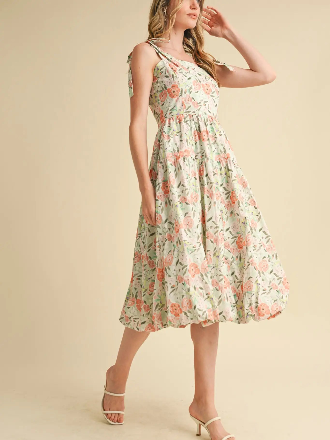 Bubble Hem Midi Dress