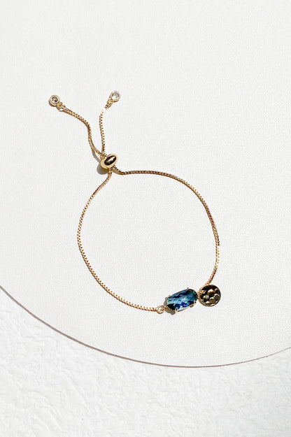 Glass Crystal With Adjustable Chain Bracelet