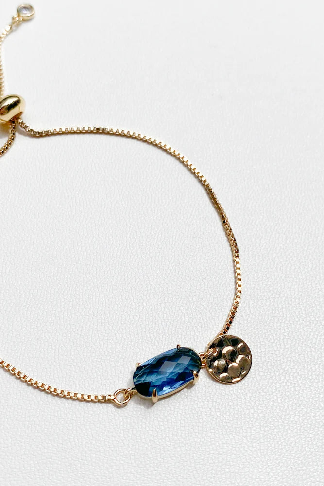 Glass Crystal With Adjustable Chain Bracelet