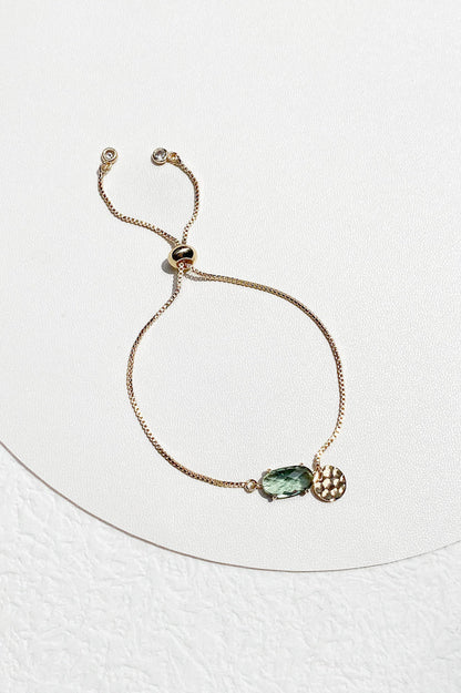 Glass Crystal With Adjustable Chain Bracelet