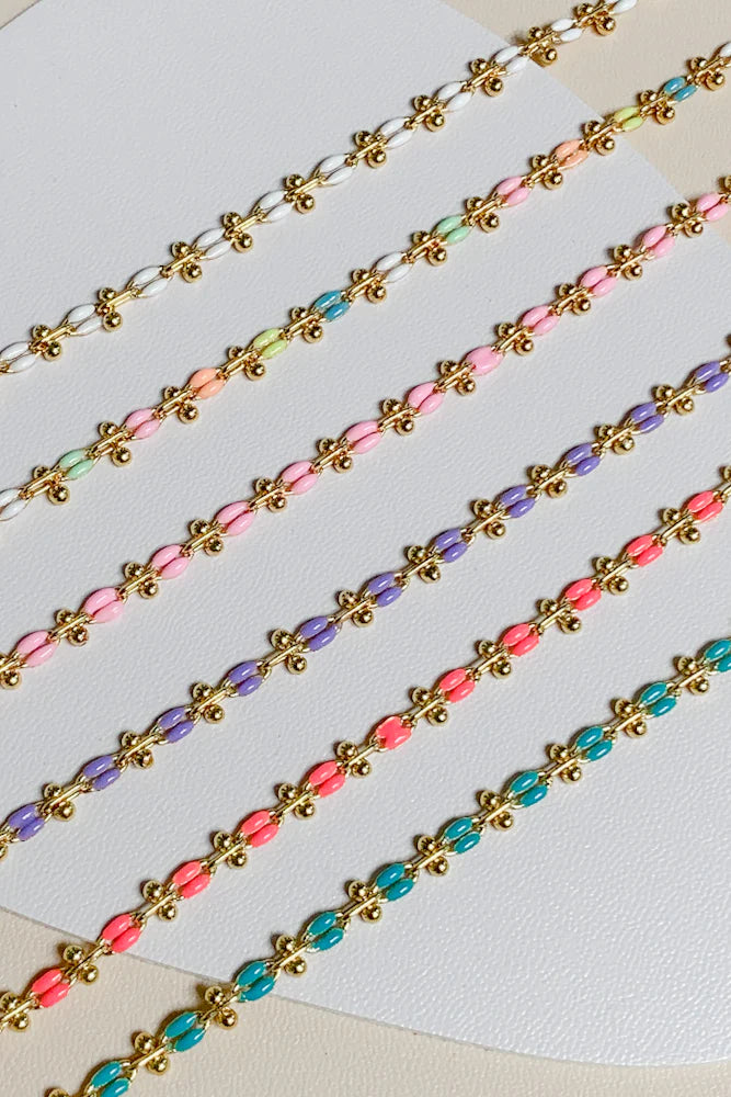 Enamel Bracelet With Adjustable Length