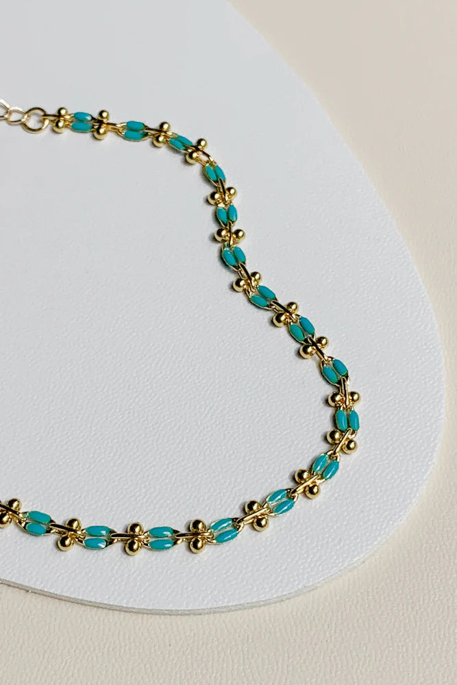 Enamel Bracelet With Adjustable Length