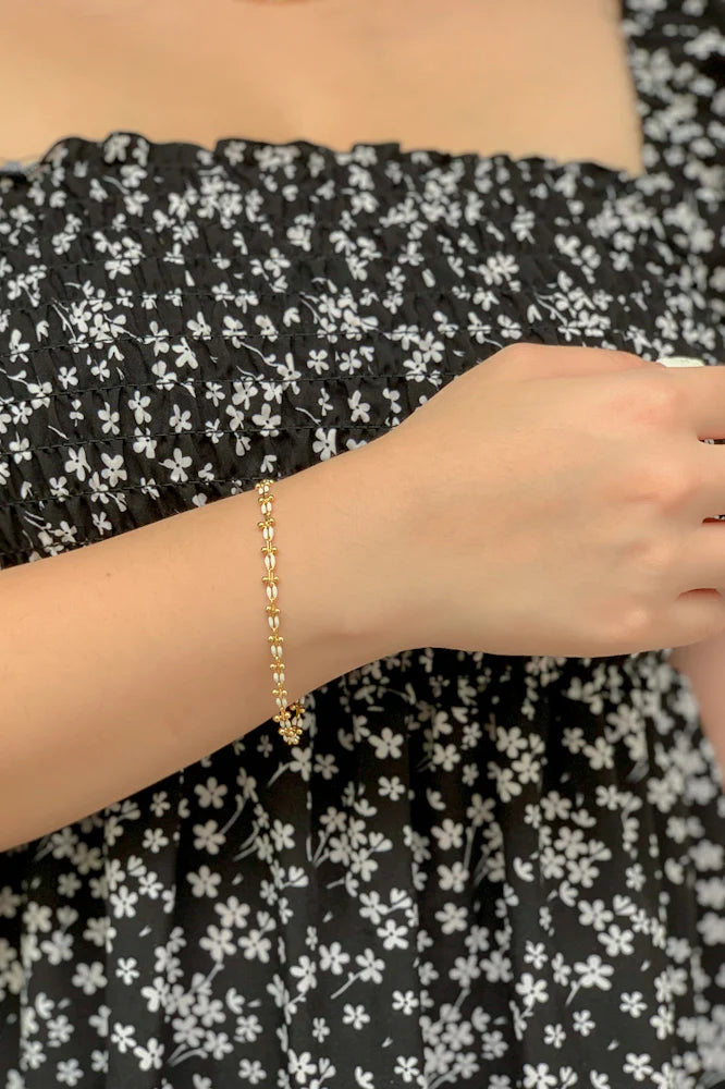 Enamel Bracelet With Adjustable Length