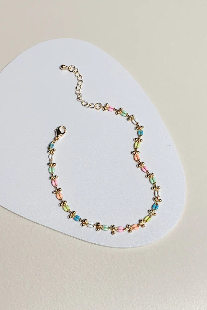 Enamel Bracelet With Adjustable Length