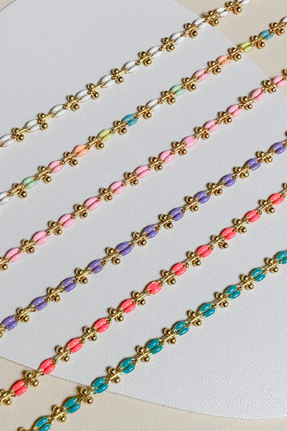 Enamel Bracelet With Adjustable Length