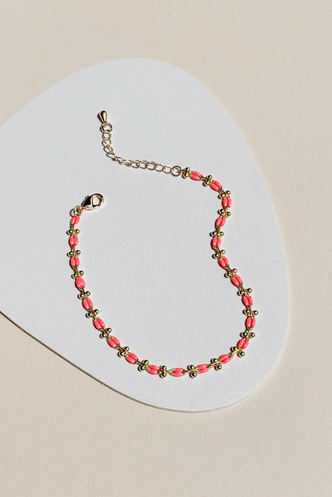 Enamel Bracelet With Adjustable Length