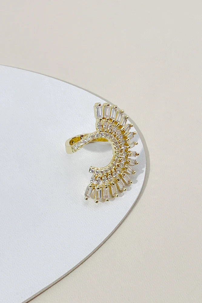Elevate your everyday look with a touch of Glass Crystals and Cubic Zirconia Ring