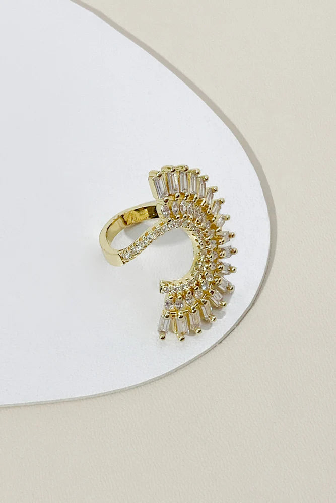 Elevate your everyday look with a touch of Glass Crystals and Cubic Zirconia Ring
