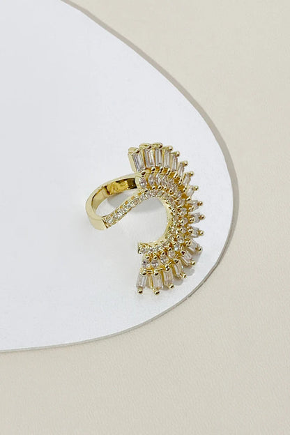 Elevate your everyday look with a touch of Glass Crystals and Cubic Zirconia Ring