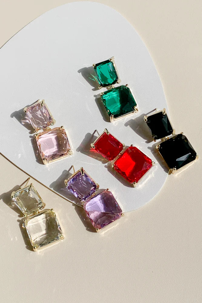 Elevate your look with glass crystal earrings
