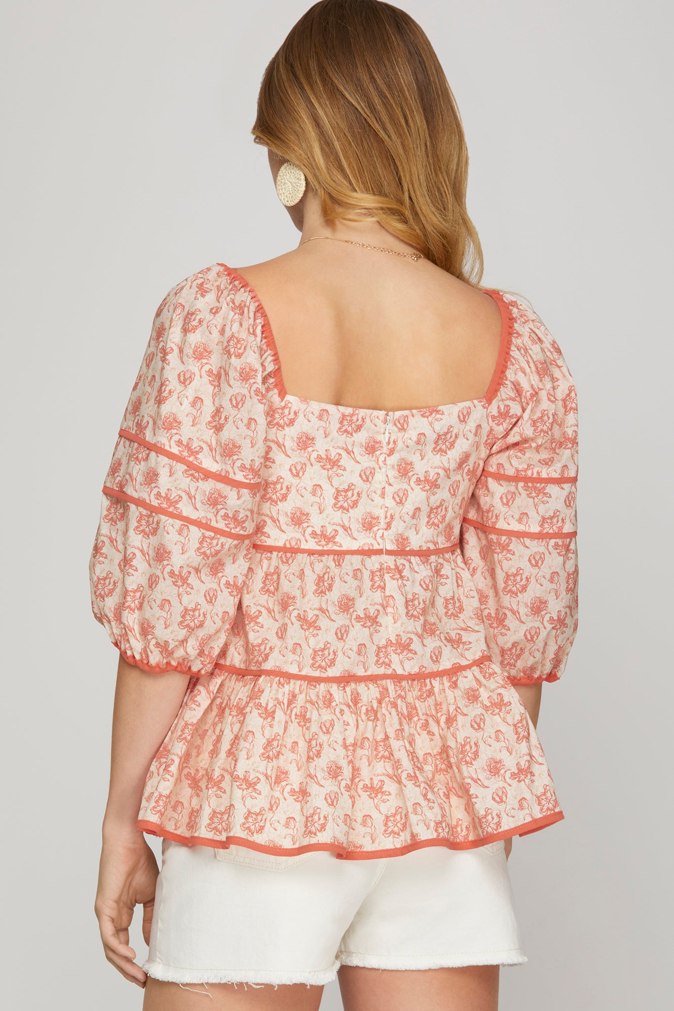 Floral Print Tiered Top